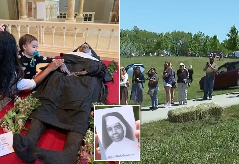 Thousands of Catholics flock to Missouri church to pray over body of ‘miracle’ nun who was exhumed after four years with no signs of decay (PHOTOs)