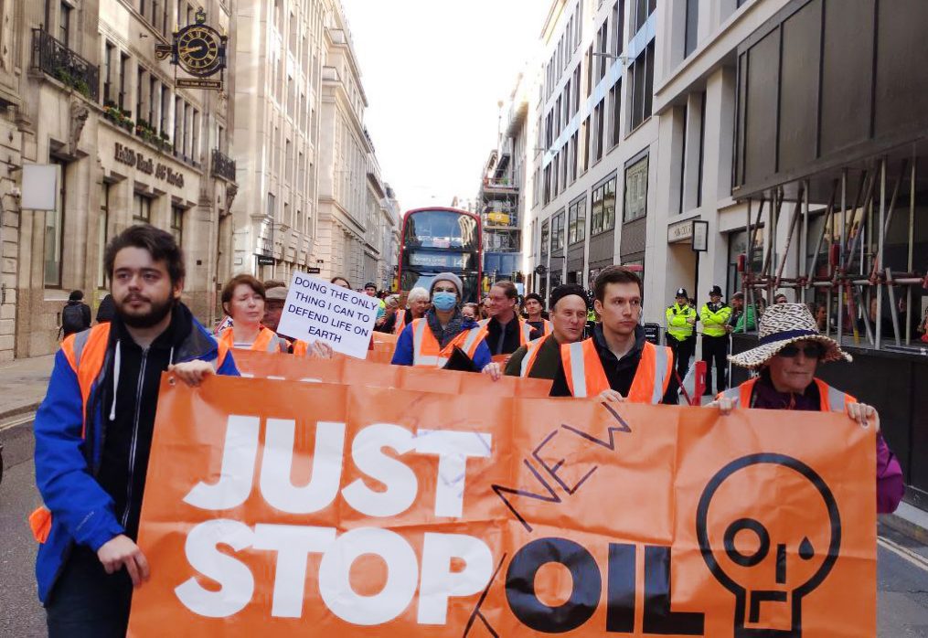 Just Stop Oil protesters disrupt London Pride over ‘high-polluting’ sponsors