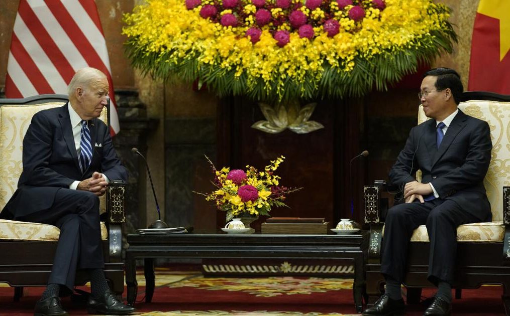 Biden highlights business deals and pays respects at John McCain memorial to wrap up Vietnam visit