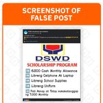FACT CHECK: DSWD has no scholarship program with P6,500 cash allowance